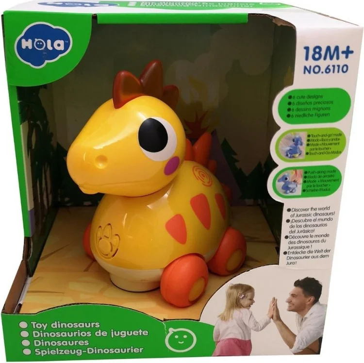 Фото Развивающая игрушка HOLA TOYS Динозаврик на колесиках 6110