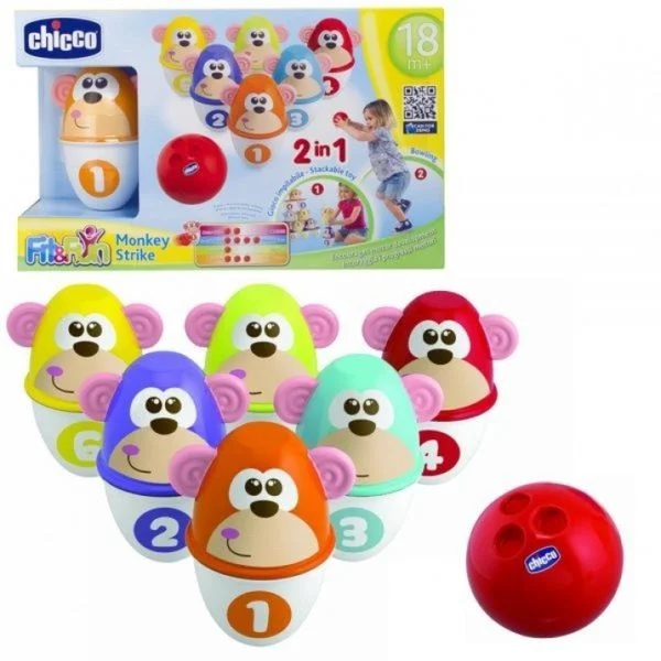 Развивающая игрушка CHICCO Боулинг Monkey Strike 2 в 1 &amp;amp;amp;amp;amp;quot;Fit&Fun&amp;amp;amp;amp;amp;quot;, 18м+ 00005228000000
