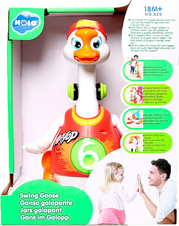 Развивающая игрушка HOLA TOYS &amp;amp;quot;Гусь&amp;amp;quot;, в красной футболке 828/K Казахстан