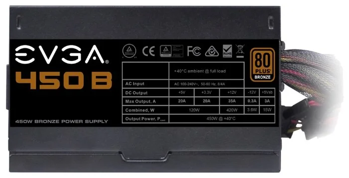Фотография Блок питания EVGA 450 (100-B1-0450-K2)