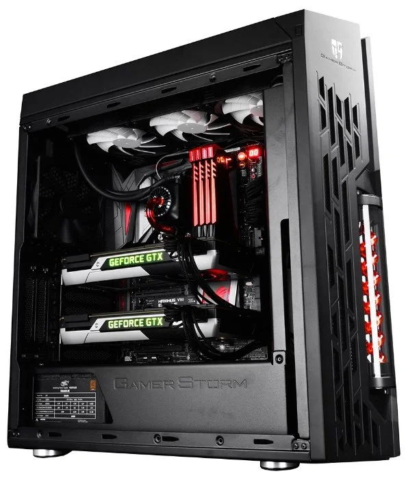 Картинка Компьютерный корпус DEEPCOOL Genome II Black-red