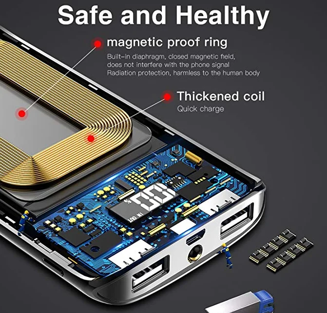 Цена Power Bank JOYROOM 10000mah (CHI Series) Wireless Charging Technology Gold