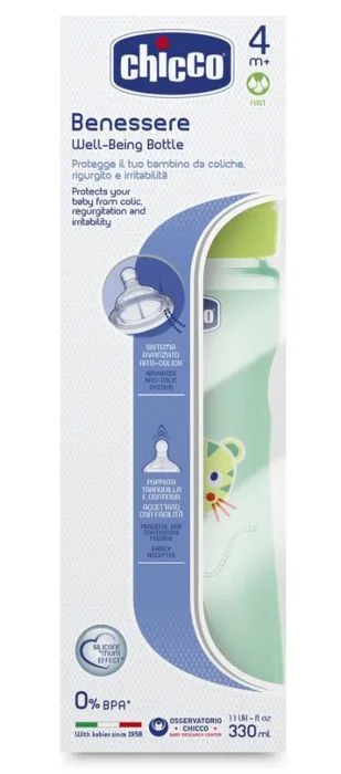 Фото Бутылочка CHICCO 00020635330000 WB зеленая 330мл силикон