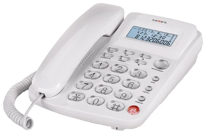 Фото Проводной телефон TEXET TX-250 White