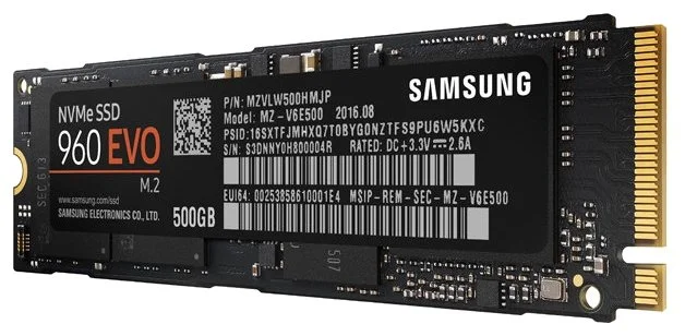 Фото Жесткий диск SSD SAMSUNG 960 EVO M.2 PCIE MZ-V6E500BW 500 Gb