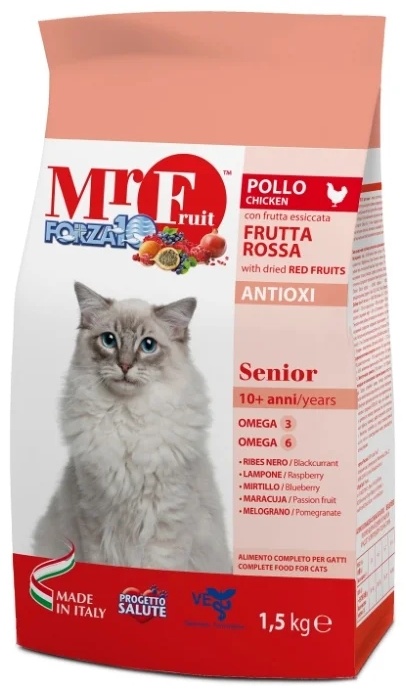 Корм для домашних кошек FORZA10 Mr Fruit Rosso Senior 1,5 кг с антиоксидантами