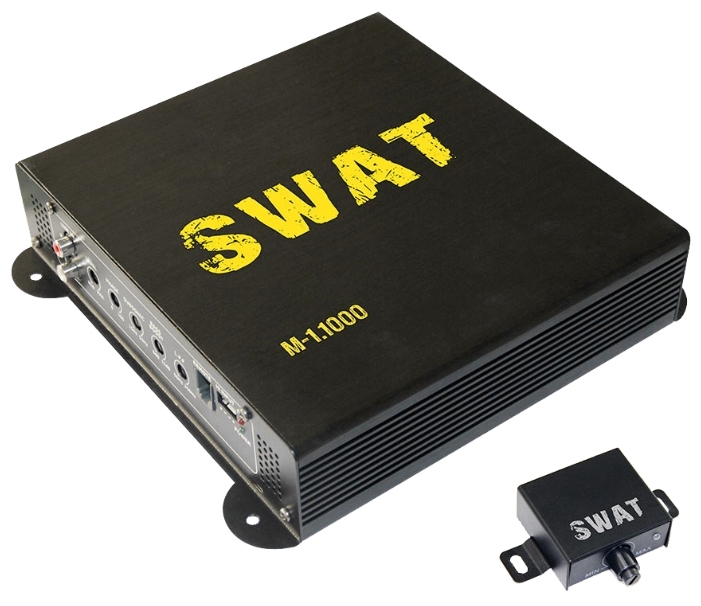 Картинка Усилитель автомобильный SWAT M-1.1000 bass remote одноканальный