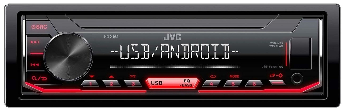 Автомагнитола JVC KD-X162 1DIN 4х50Вт