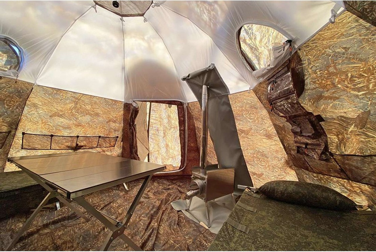 Картинка Палатка всесезонная БЕРЕГ Кубоид 3.60 двухслойная, непромокаемый пол из ПВХ, сетка веранда (3891)