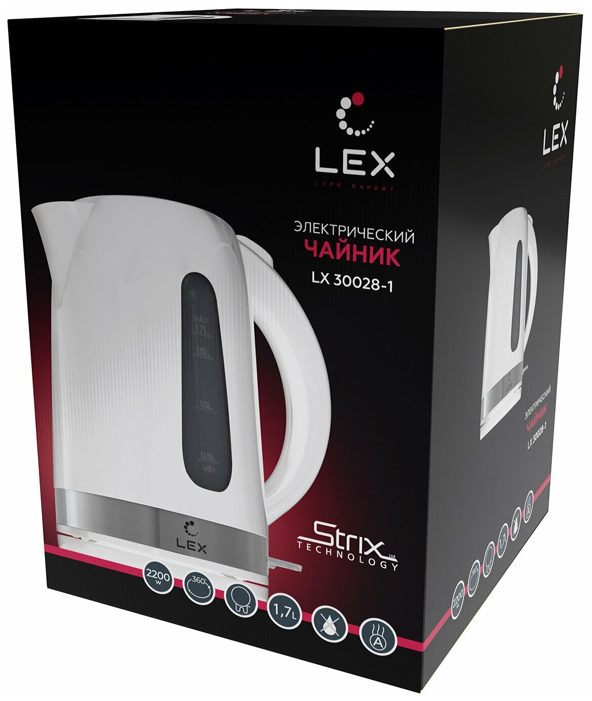Цена Чайник LEX LX-30028-1 White