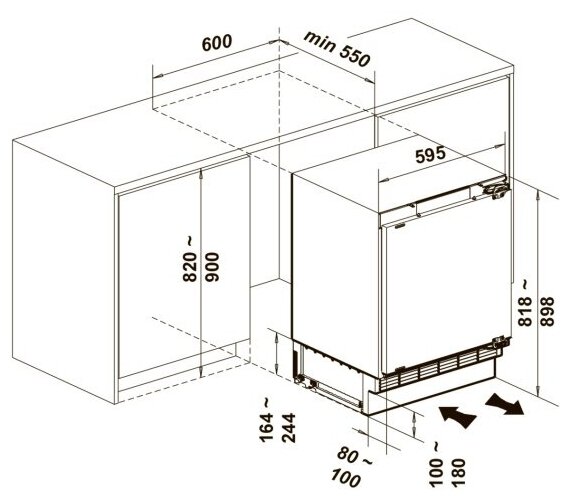 Картинка Встраиваемый холодильник LEX RBI 102 DF