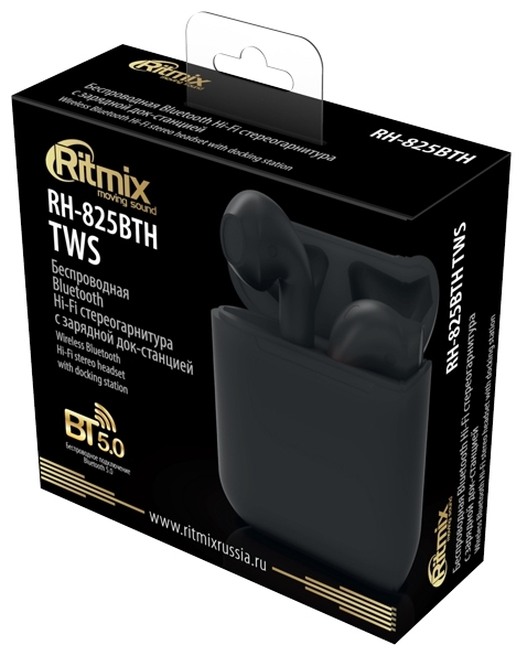 Цена Наушники RITMIX RH-825BTH TWS Black