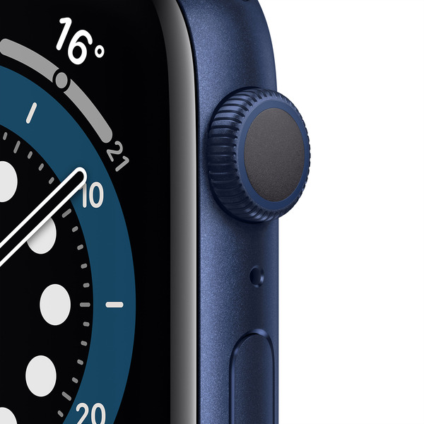 Фотография Смарт-часы APPLE Watch Series 6 44mm Blue Aluminium Case/Deep Navy Sport Band A2292 (M00J3GK/A)