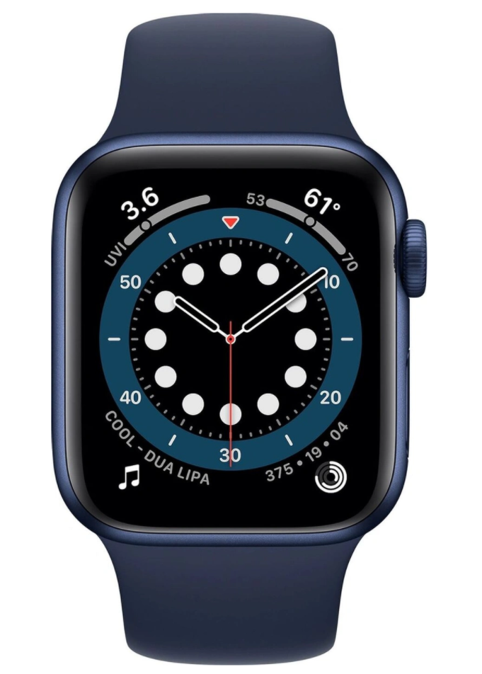 Фото Смарт-часы APPLE Watch Series 6 44mm Blue Aluminium Case/Deep Navy Sport Band A2292 (M00J3GK/A)
