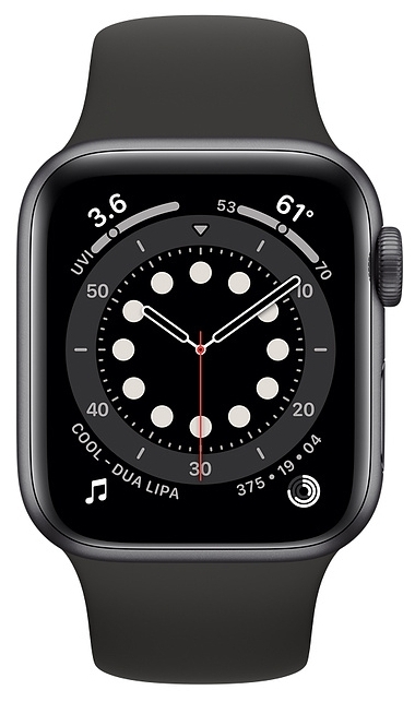 Фото Смарт часы APPLE Watch Series 6 GPS 40mm Space Gray Aluminium Case with Black Sport Band - Regular