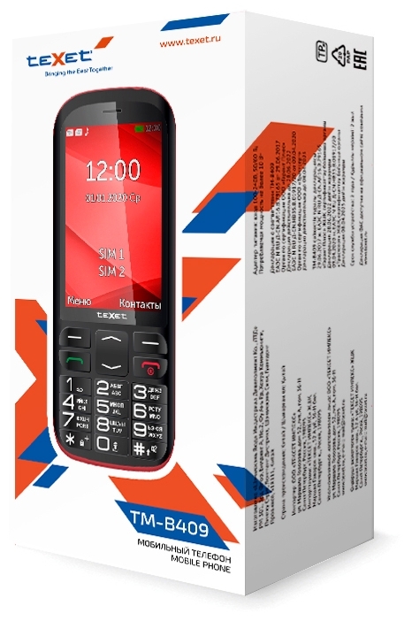 Купить Мобильный телефон TEXET TM-B409 Black-Red