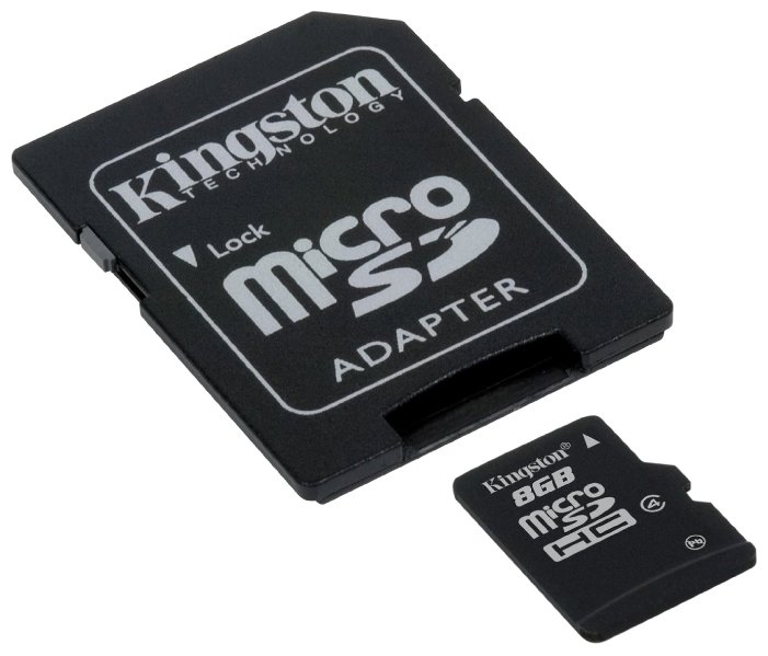 Фото Карта памяти KINGSTON microSDHC SDC4/8GB Class 4/adapter SD
