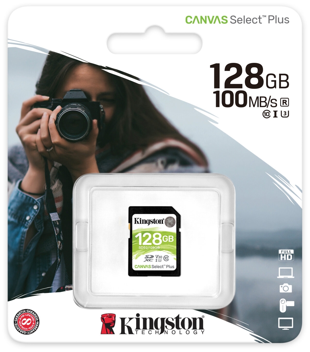Фотография Карта памяти KINGSTON Canvas Select Plus SDS2/128GB