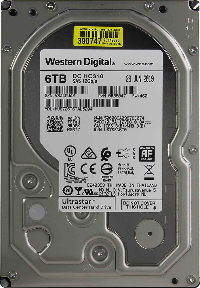 Фото Жесткий диск HDD Western Digital HGST DC HC310 HUS726T6TAL5204