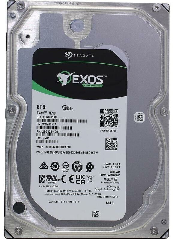 Фотография Жесткий диск HDD SEAGATE Exos 7E10 ST6000NM019B 3.5&quot; 7200rpm 256Mb