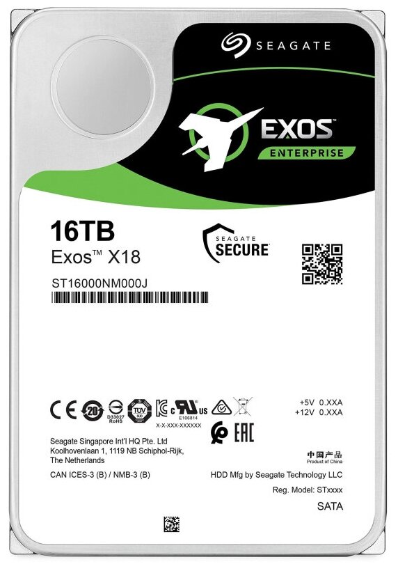 Картинка Жесткий диск HDD SEAGATE Exos X18 ST16000NM000J 16TB 256MB