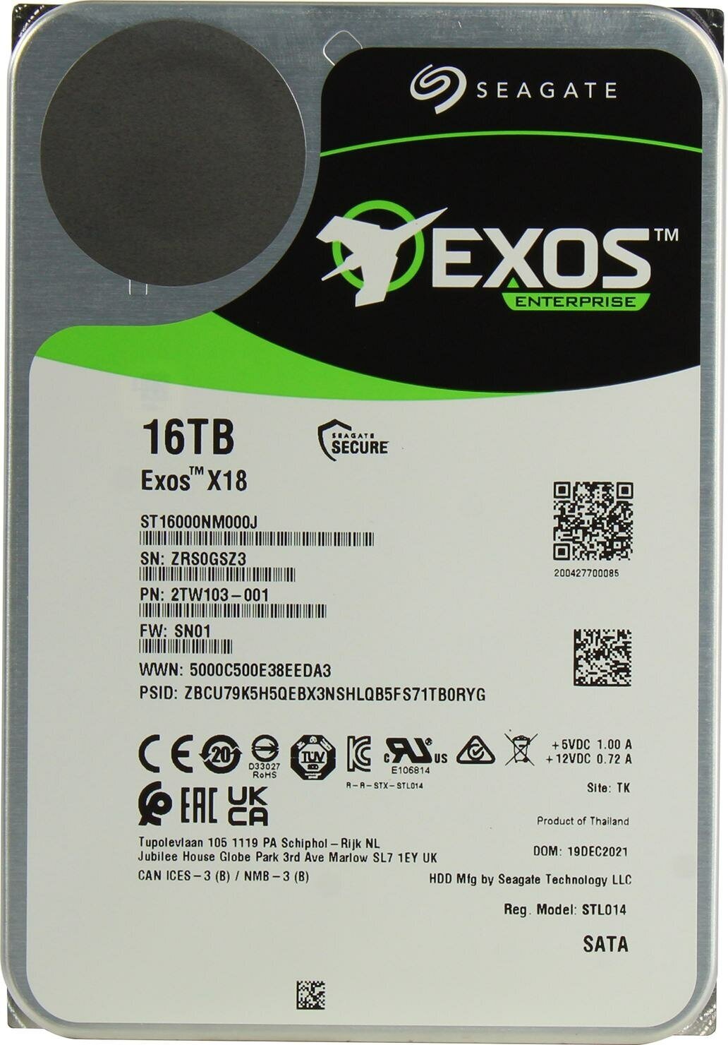 Цена Жесткий диск HDD SEAGATE Exos X18 ST16000NM000J 16TB 256MB