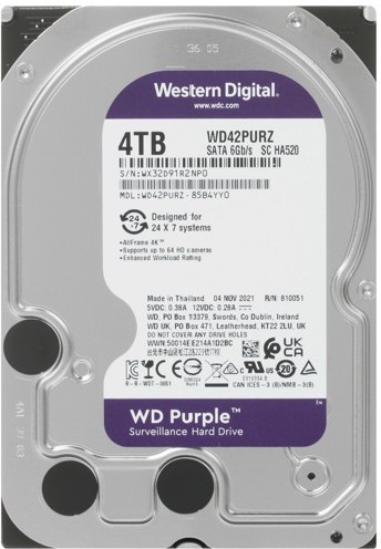Фото Жесткий диск для видеонаблюдения HDD Western Digital Purple WD42PURZ