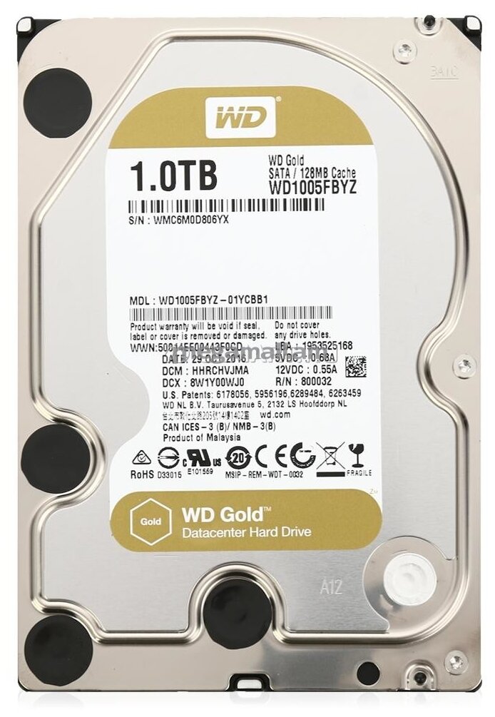 Фото Жесткий диск HDD Western Digital WD1005FBYZ 1000 Gb Gold