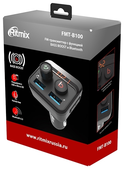 Купить FM-трансмиттер RITMIX FMT-B100