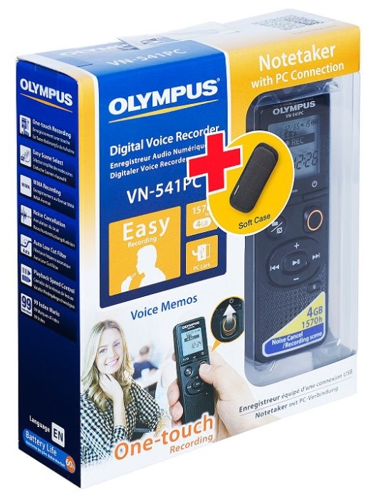 Диктофон OLYMPUS VN-541PC с чехлом CS131 Black заказать
