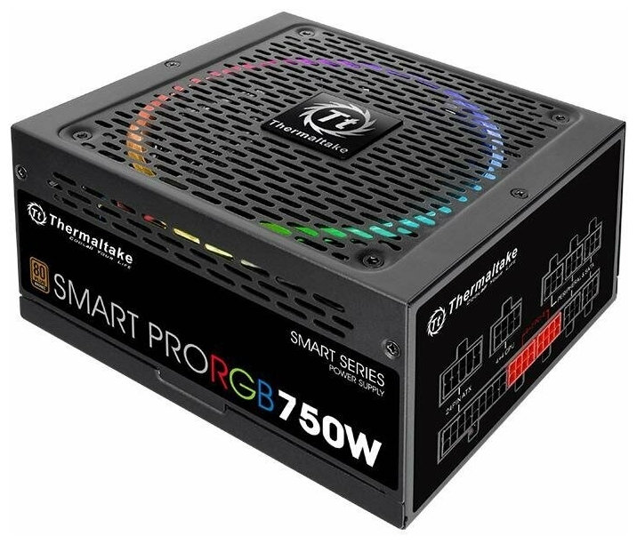 Блок питания THERMALTAKE Smart Pro RGB 750W PS-SPR-0750FPCBEU-R Чёрный