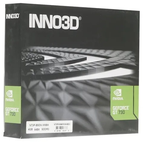 Цена Видеокарта INNO3D GeForce GT 730, 4G DDR3 64bit VGA DVI HDMI N73P-BSDV-M5BX