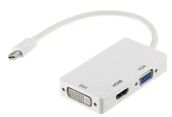 Фото Переходник PowerPlant mini DisplayPort (Thunderbolt) - HDMI, DVI, VGA (3 в 1) CA910946 