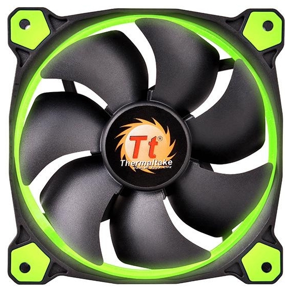 Фото Вентилятор для корпуса THERMALTAKE Riing 12 LED Radiator Fan Green 3 Pack CL-F055-PL12GR-A