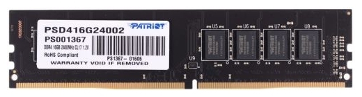Фото Оперативная память PATRIOT DDR4 PC-19200 (2400 MHz) 16Gb (PSD416G24002)