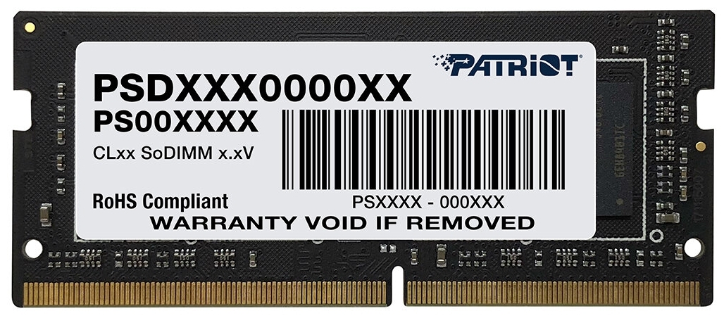 Оперативная память PATRIOT SODIMM DDR4 PC-21300 (2666 MHz) 8Gb PATRIOT PSD48G266681S