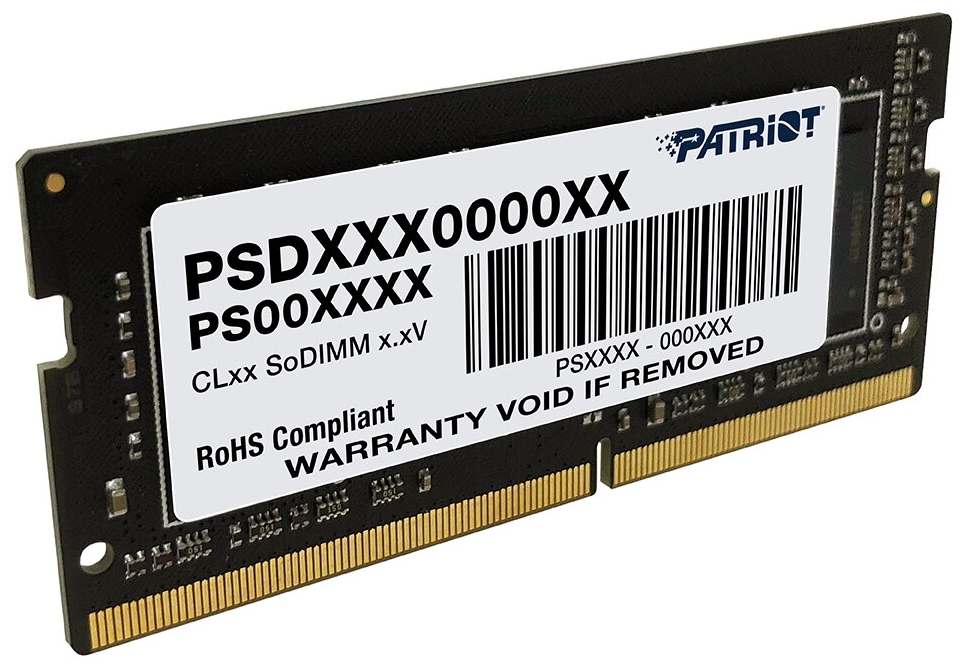 Фотография Оперативная память PATRIOT SODIMM DDR4 PC-21300 (2666 MHz) 8Gb PATRIOT PSD48G266681S