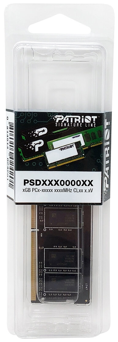 Цена Оперативная память PATRIOT SODIMM DDR4 PC-21300 (2666 MHz) 8Gb PATRIOT PSD48G266681S