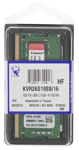 Фотография Оперативная память KINGSTON KVR26S19S8/16 CL19 8 chip