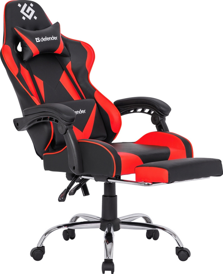 Фотография Игровое компьютерное кресло DEFENDER Pilot Red
