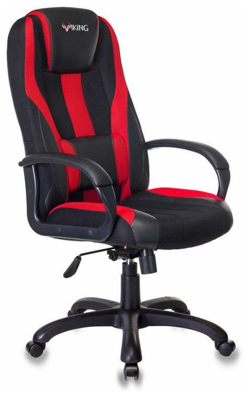 Фотография Игровое компьютерное кресло ZOMBIE VIKING-9 черный/красный искусст.кожа/ткань крестовина пласт.