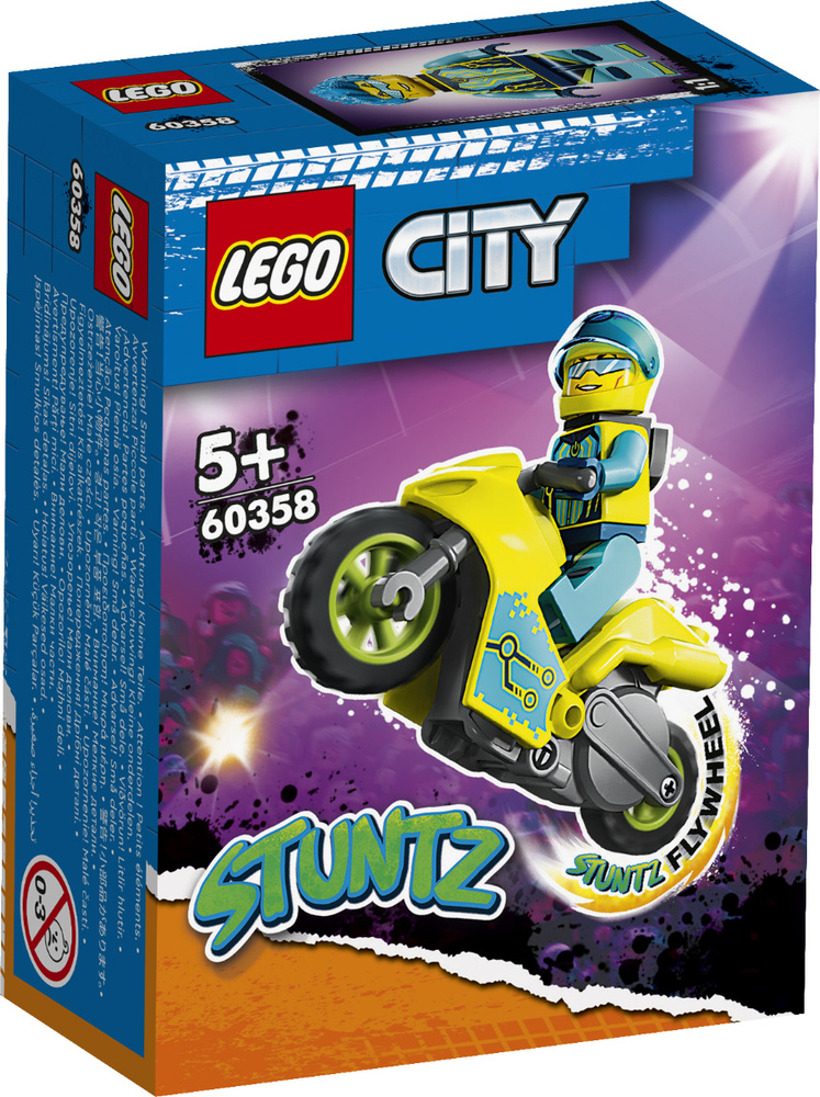 Фото Конструктор LEGO 60358 Город Кибер трюковый мотоцикл