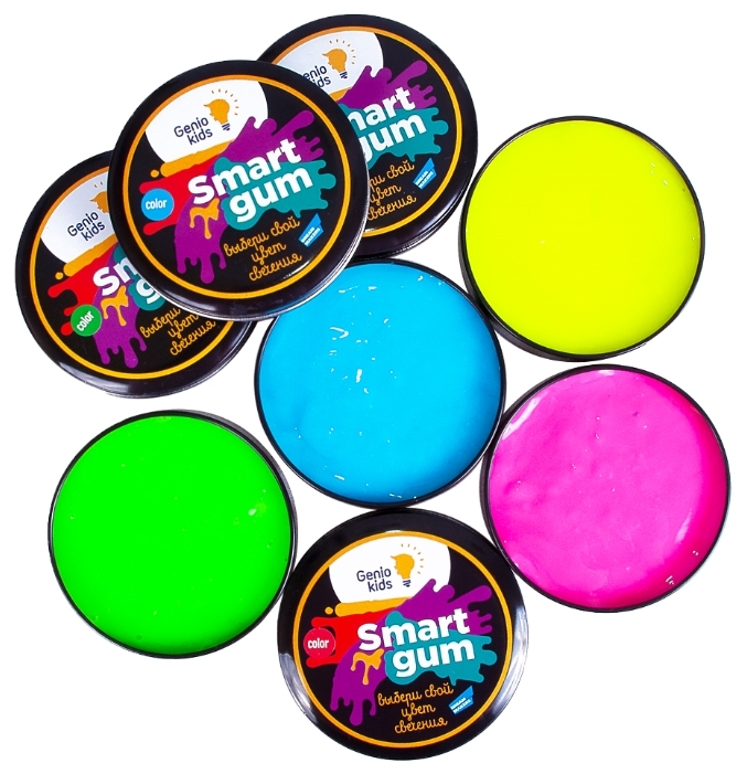 Цена Игровой набор GENIO KIDS HG06 Пластилин для детской лепки «SMART GUM», цветное свечение
