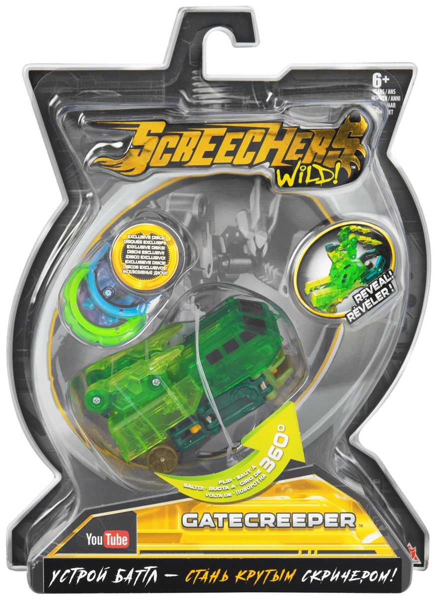 Цена Машинка-трансформер Screechers Wild Гейткрипер, зеленый 34826