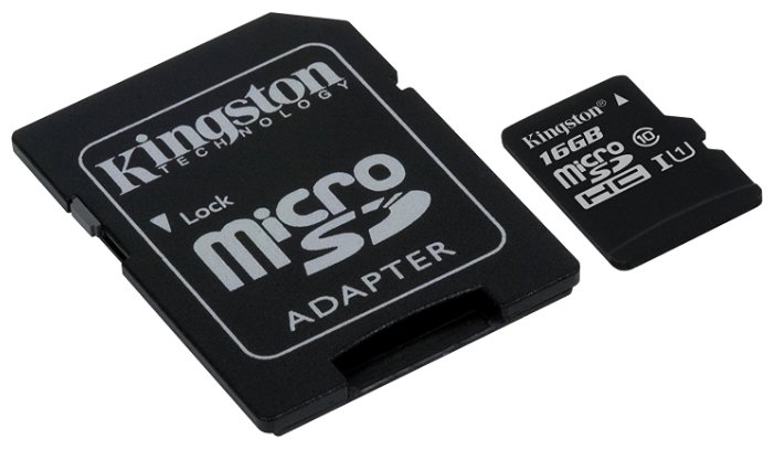 Фото Карта памяти KINGSTON microSDHC 16 GB UHS-I class 1 + A (SDCS/16GB)