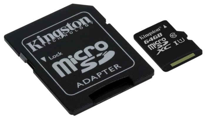 Фото Карта памяти KINGSTON microSDXC SDC10G2/64GB Class 10 UHS-I/adapter SD