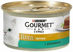 Корм для кошек PURINA Gourmet Gold кролик по франц. 85 гр