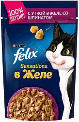 Корм для кошек PURINA Felix утка/шпинат 85 гр