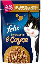Корм для кошек PURINA Felix индейка/бекон в соусе 85 гр