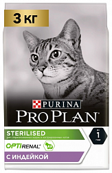 Корм для кошек PURINA Pro Plan д/стерилиз. индейка 3 кг